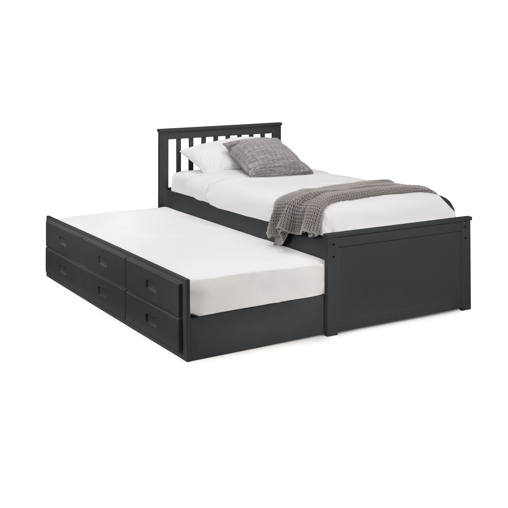 Zara 3ft Single Wooden Guest Bed Frame – Anthracite