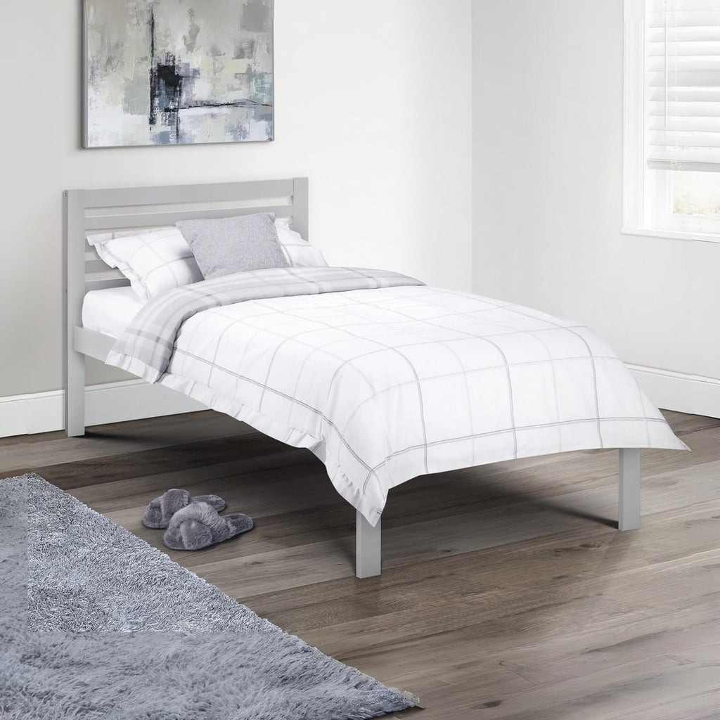 Harper 3ft Single Bed - Light Grey