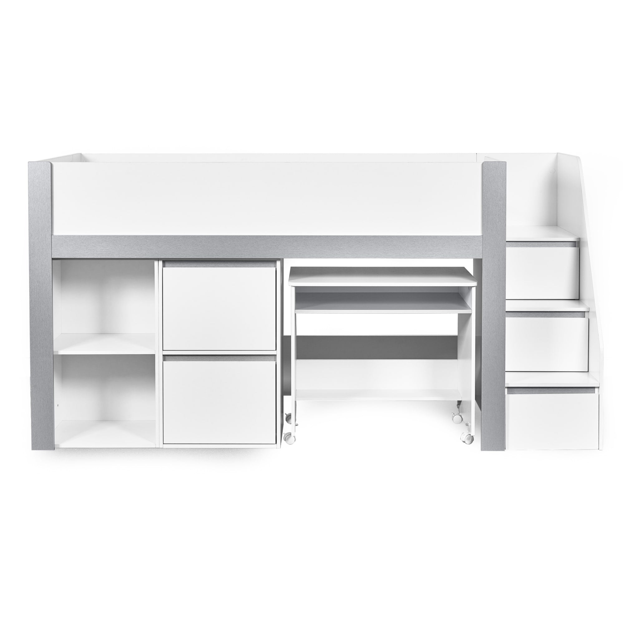 Gaia 3ft Single Midsleeper - White and Silver