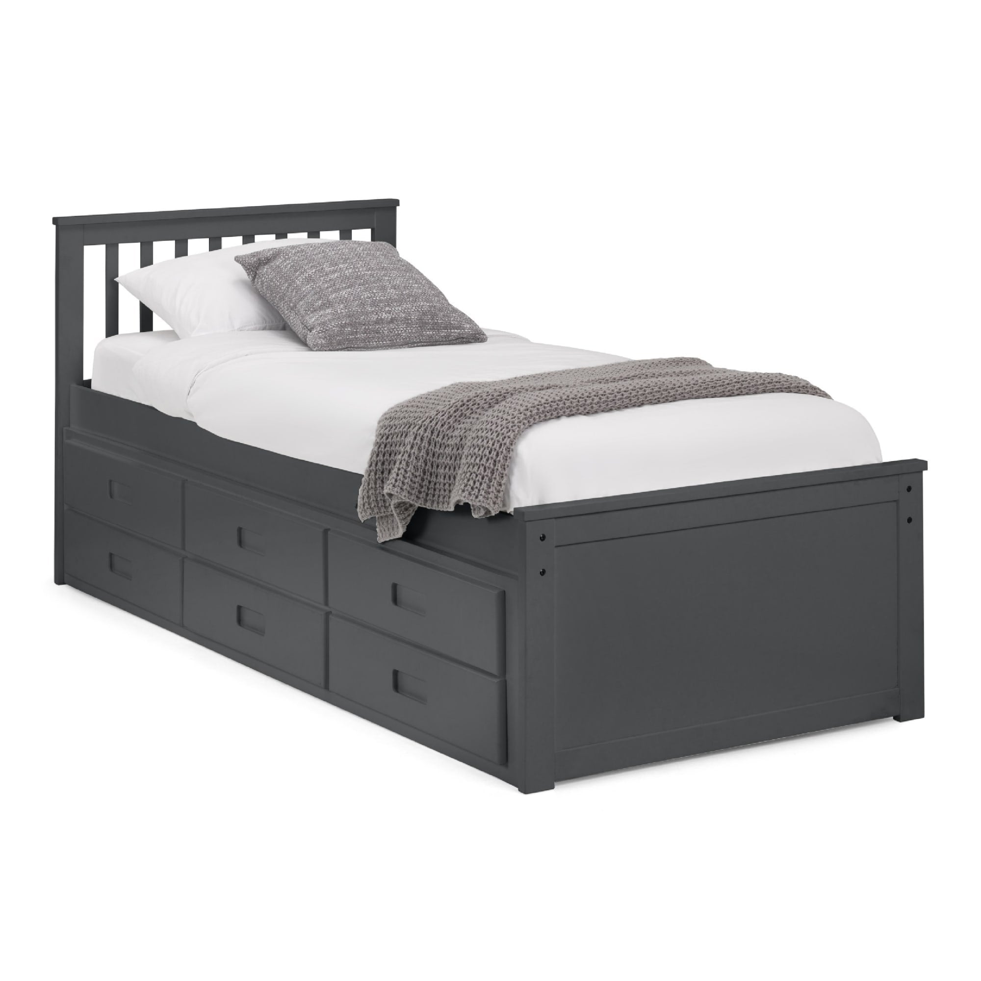 Zara 3ft Single Wooden Guest Bed Frame – Anthracite