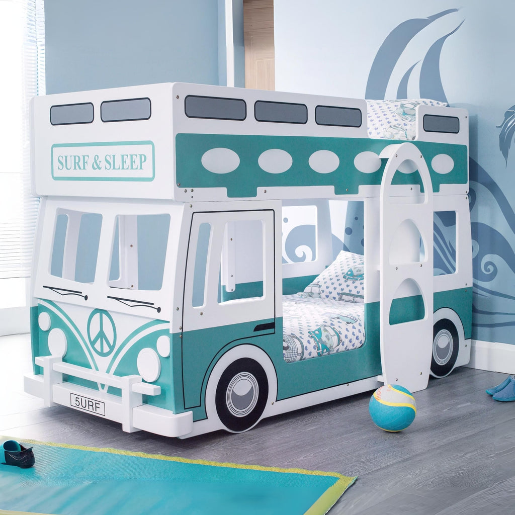 Malibu Campervan Bunk Bed – Green & White