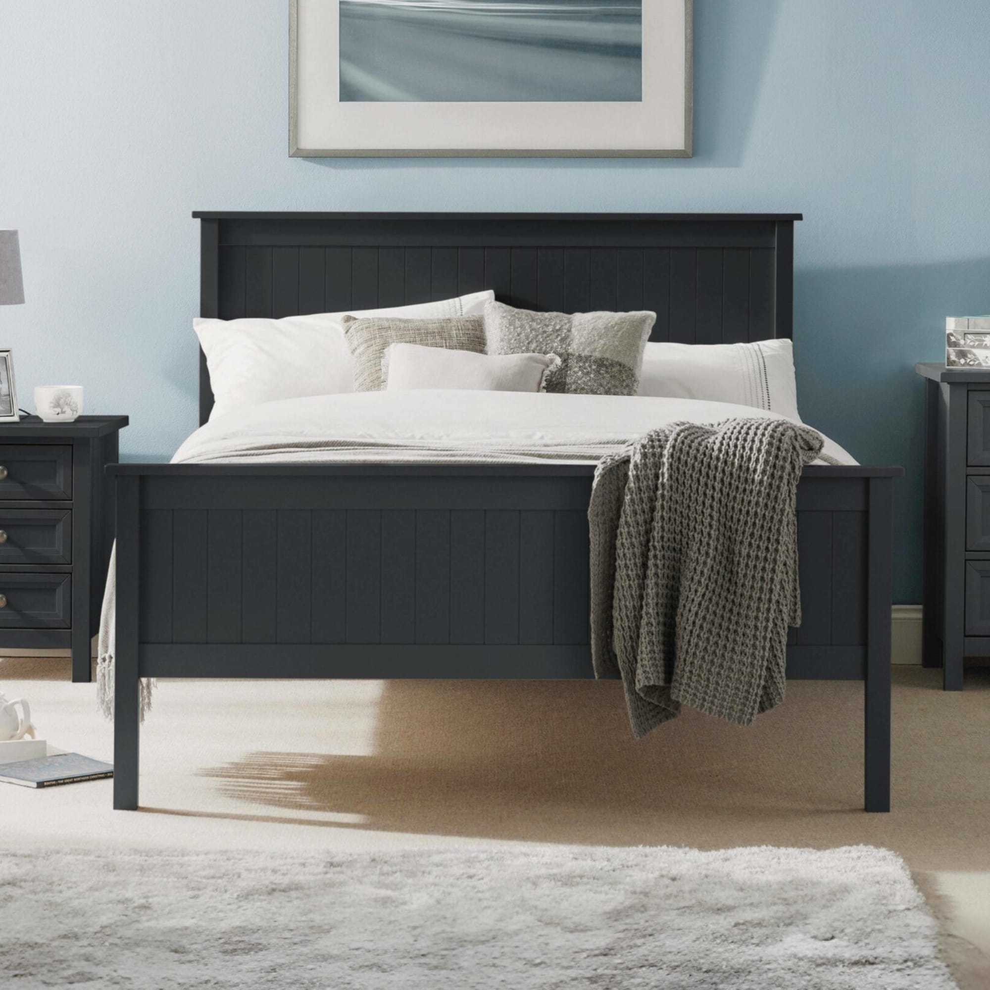 Maine 90cm Single Bed - Anthracite
