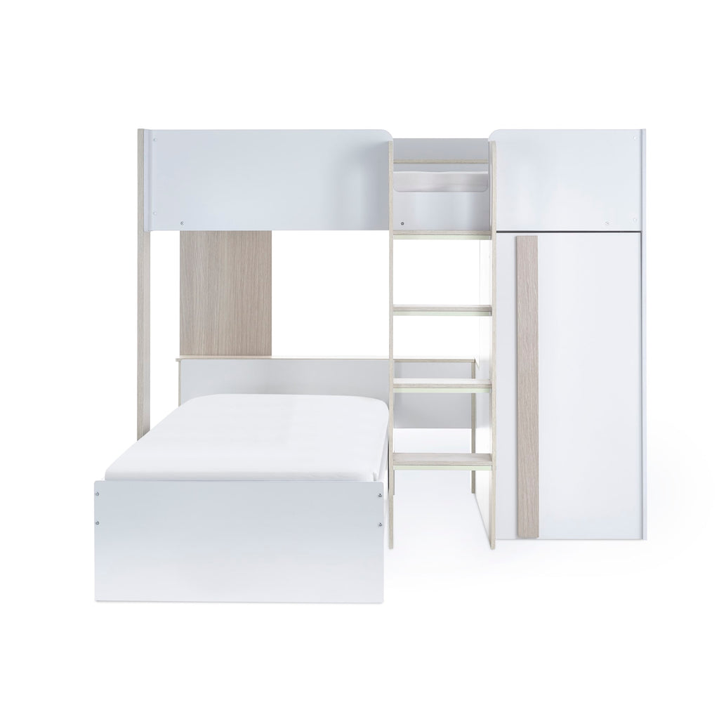Horizon Wooden Bunk Bed – Pale Woodgrain & White