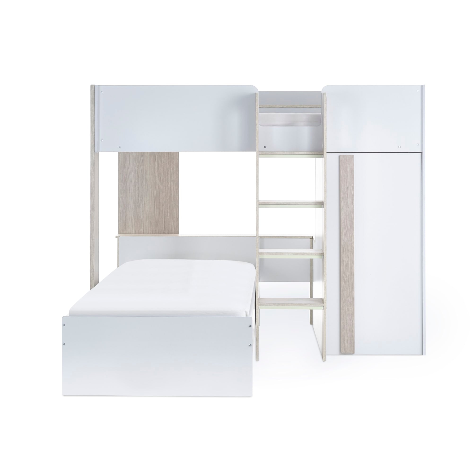 Horizon Wooden Bunk Bed – Pale Woodgrain & White