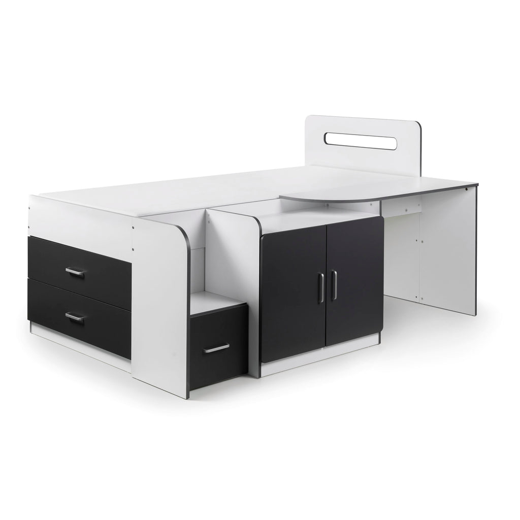 Pixie Cabin Bed – White & Charcoal Grey