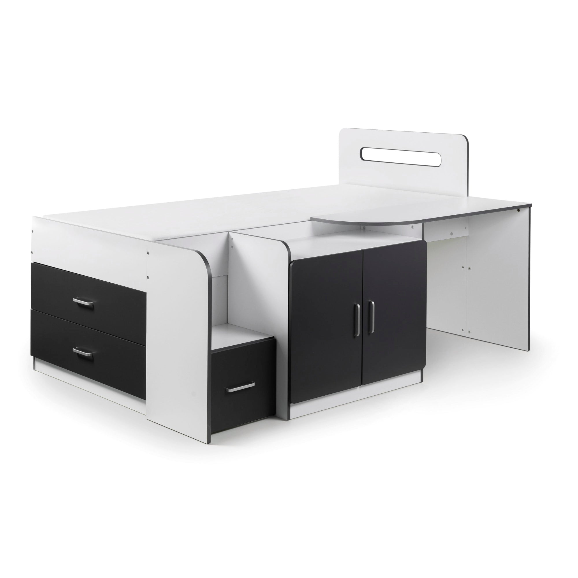 Pixie Cabin Bed – White & Charcoal Grey