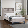 Bali Bookcase Headboard Bed 90cm - Grey Oak