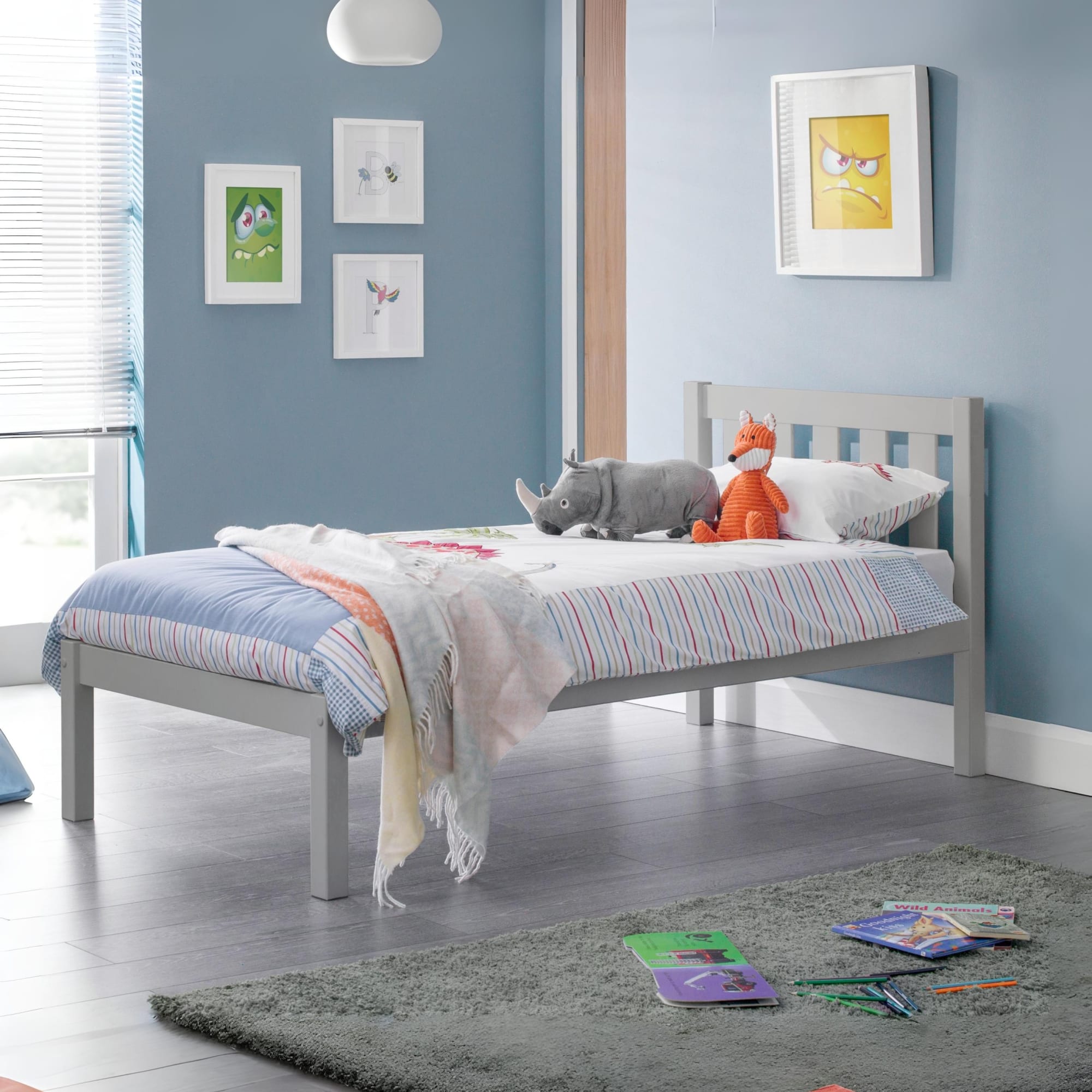 Luna 90cm Single Bed - Dove Grey