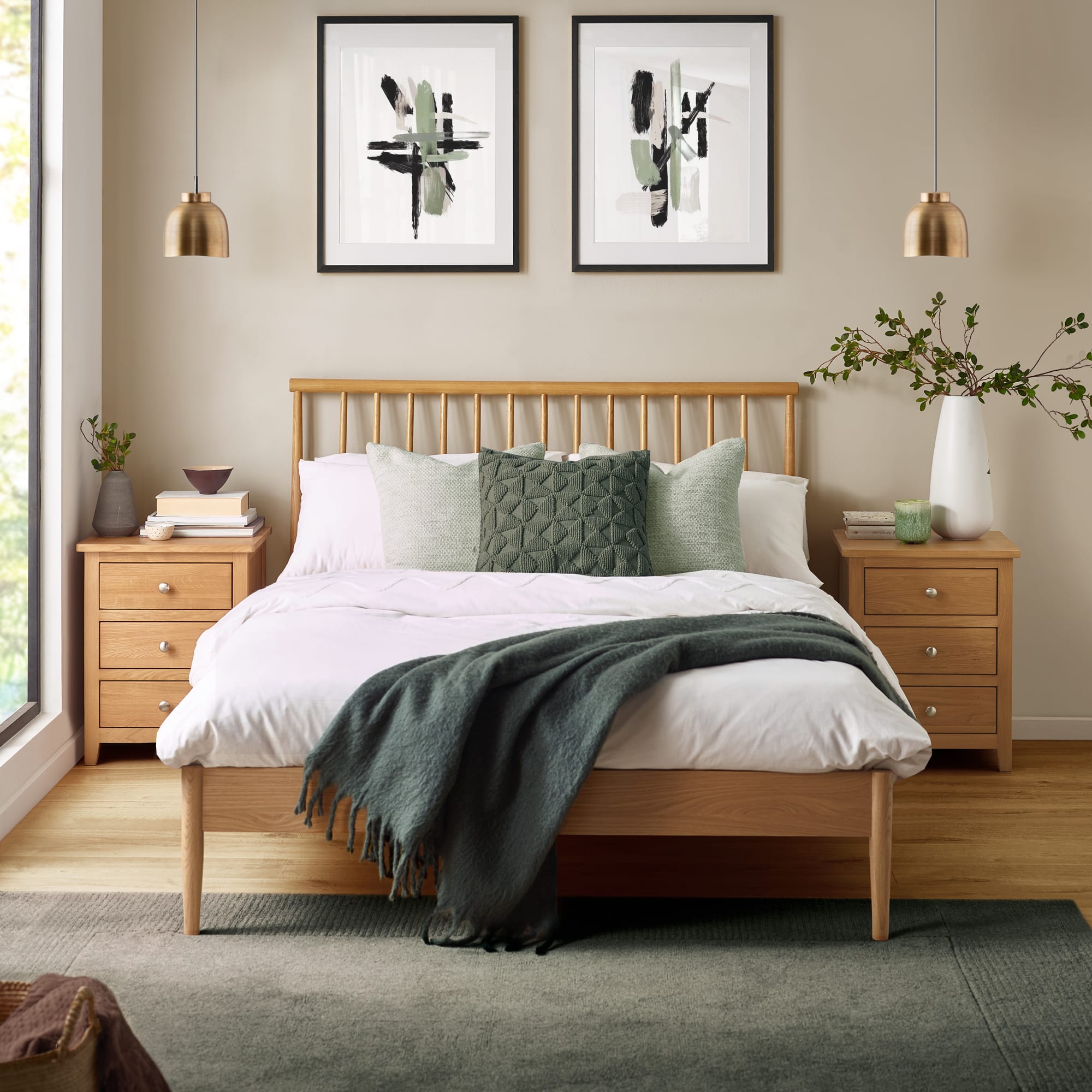 Belton Oak Spindle 135cm Double Bed