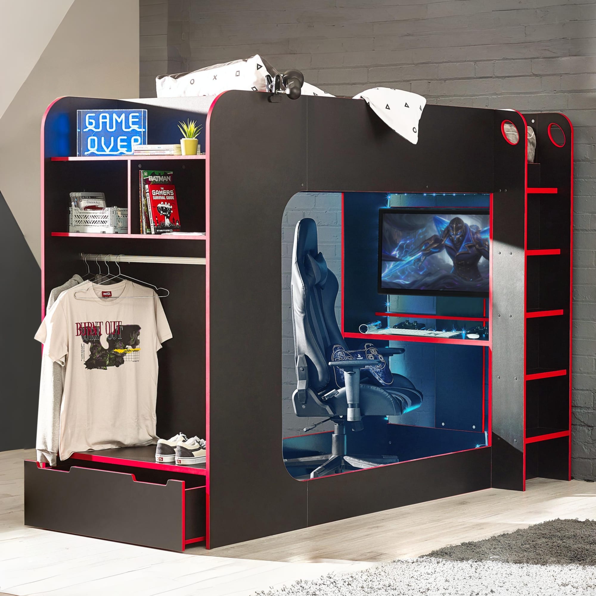 Impact Gaming Bunk Black/Red
