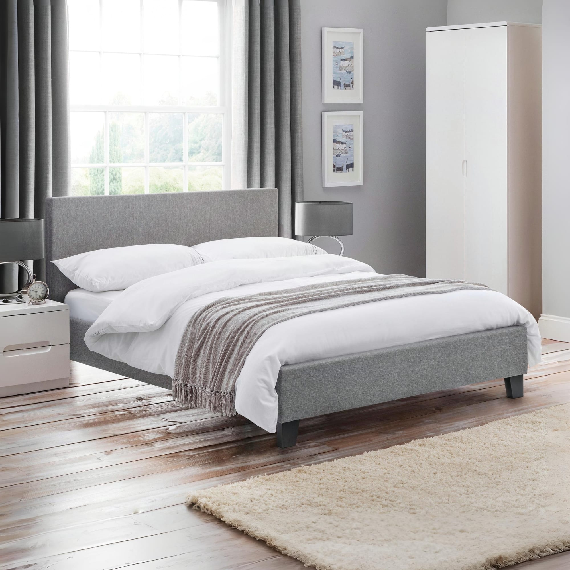 Shoreditch 3ft Single Bed - Light Grey