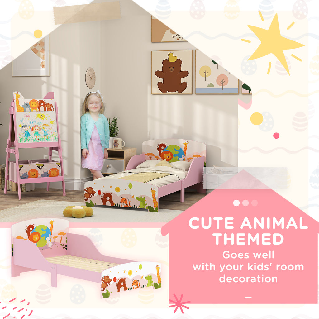 Low Kids Bed Frame with Animal Headboard