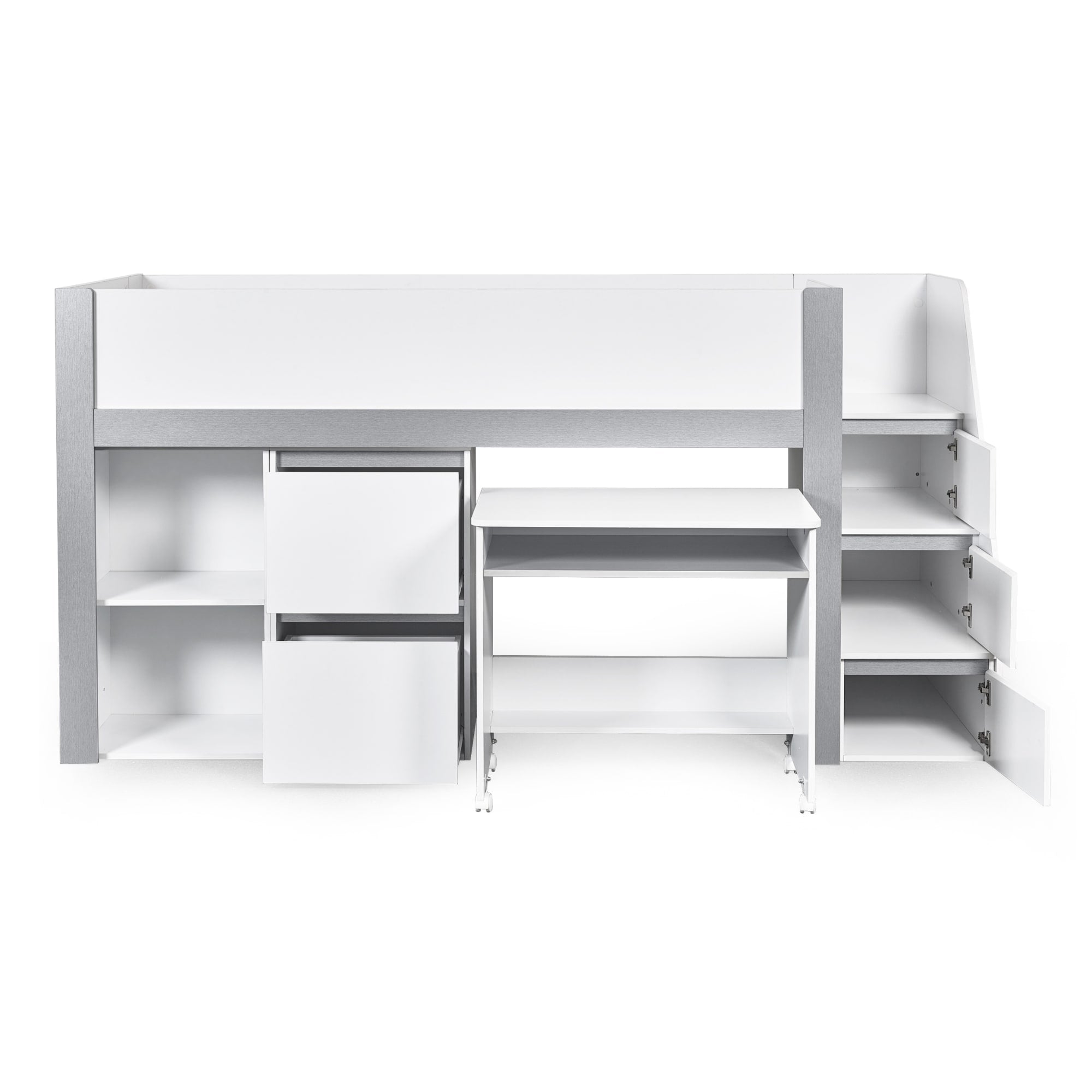 Gaia 3ft Single Midsleeper - White and Silver