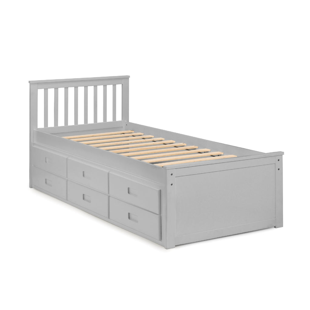 Zara 3ft Single Wooden Guest Bed Frame – Light Grey