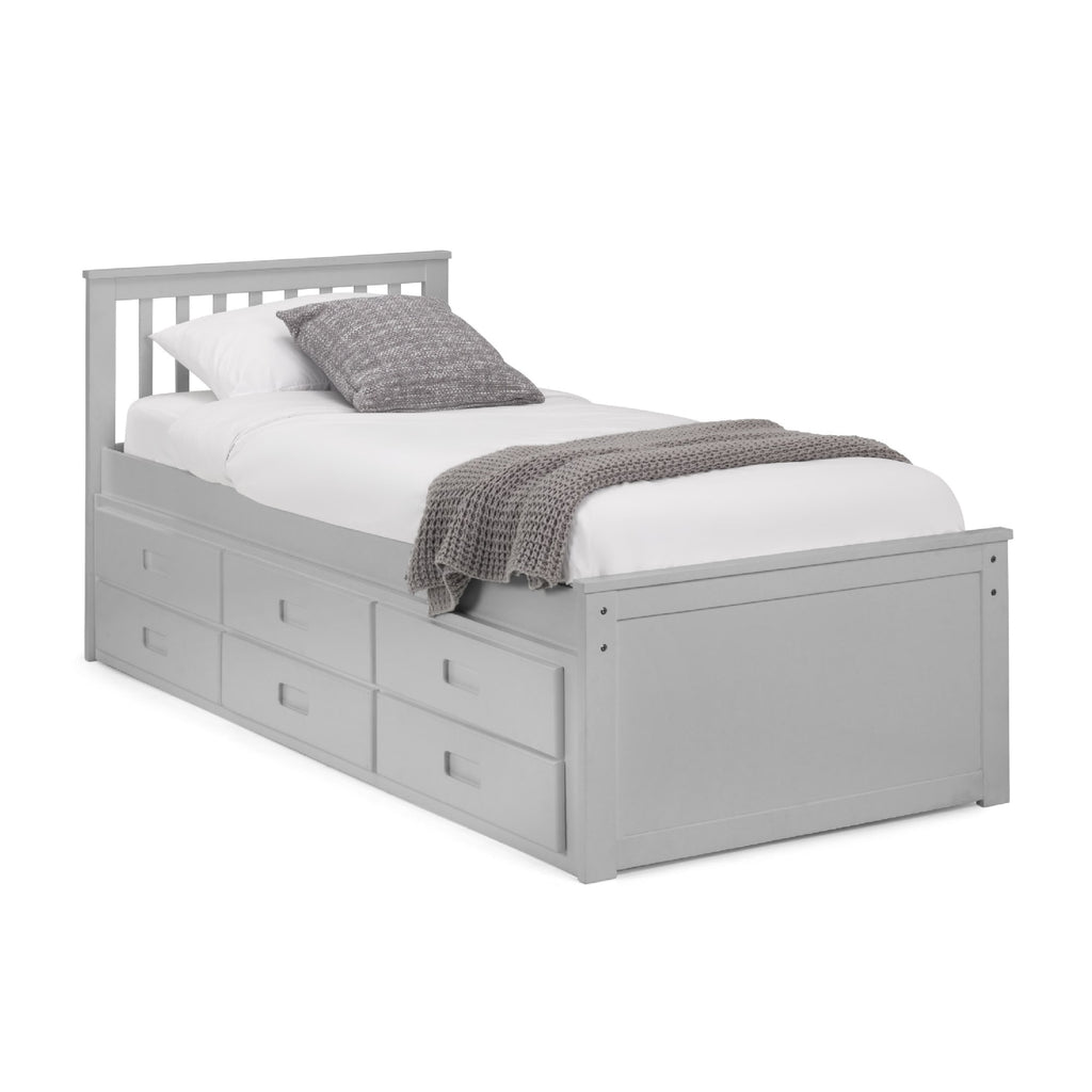 Zara 3ft Single Wooden Guest Bed Frame – Light Grey