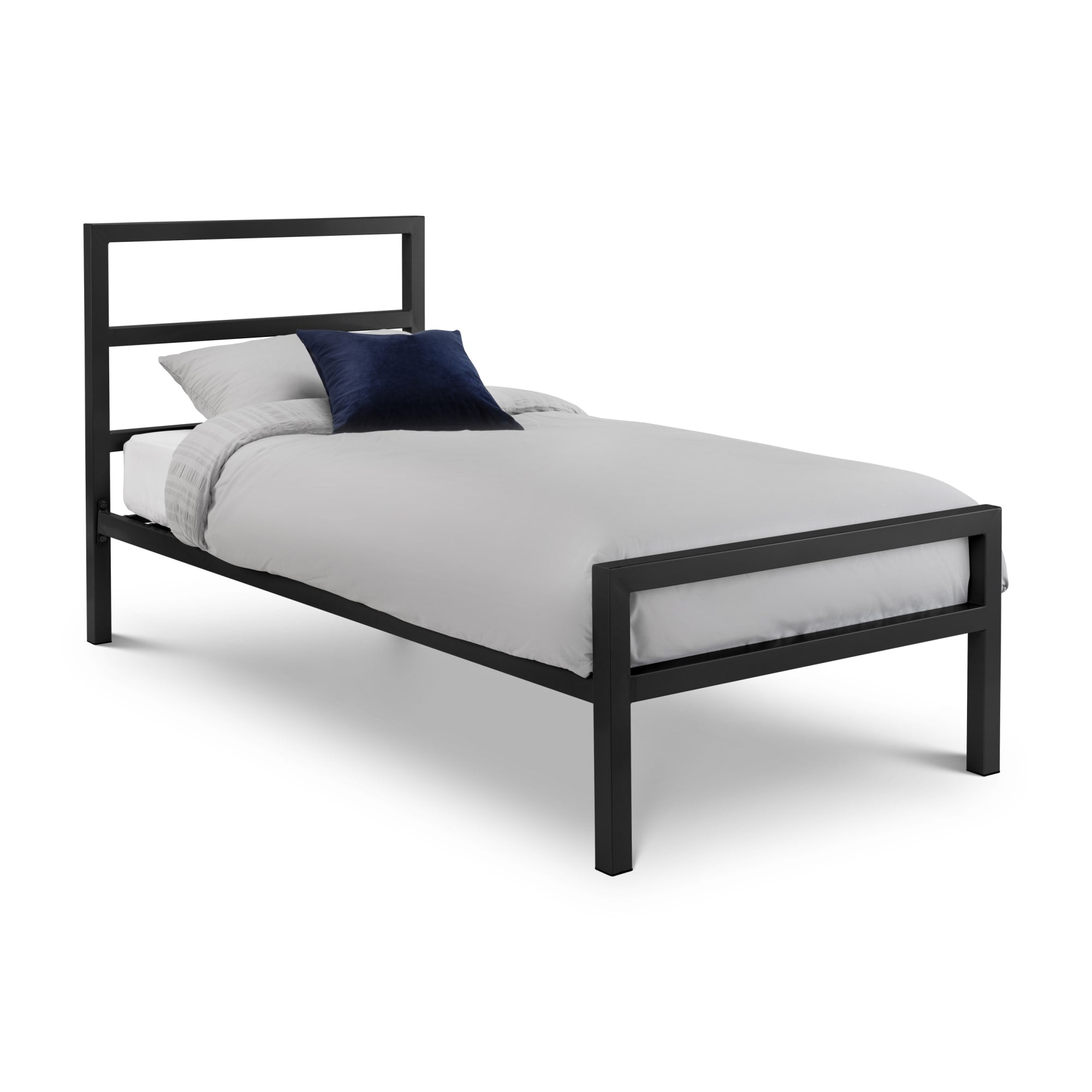 Ellis 3ft Single Metal Bed - Satin Black