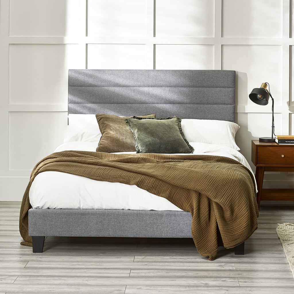 Madison 3ft Single Upholstered Bed Frame – Grey Linen