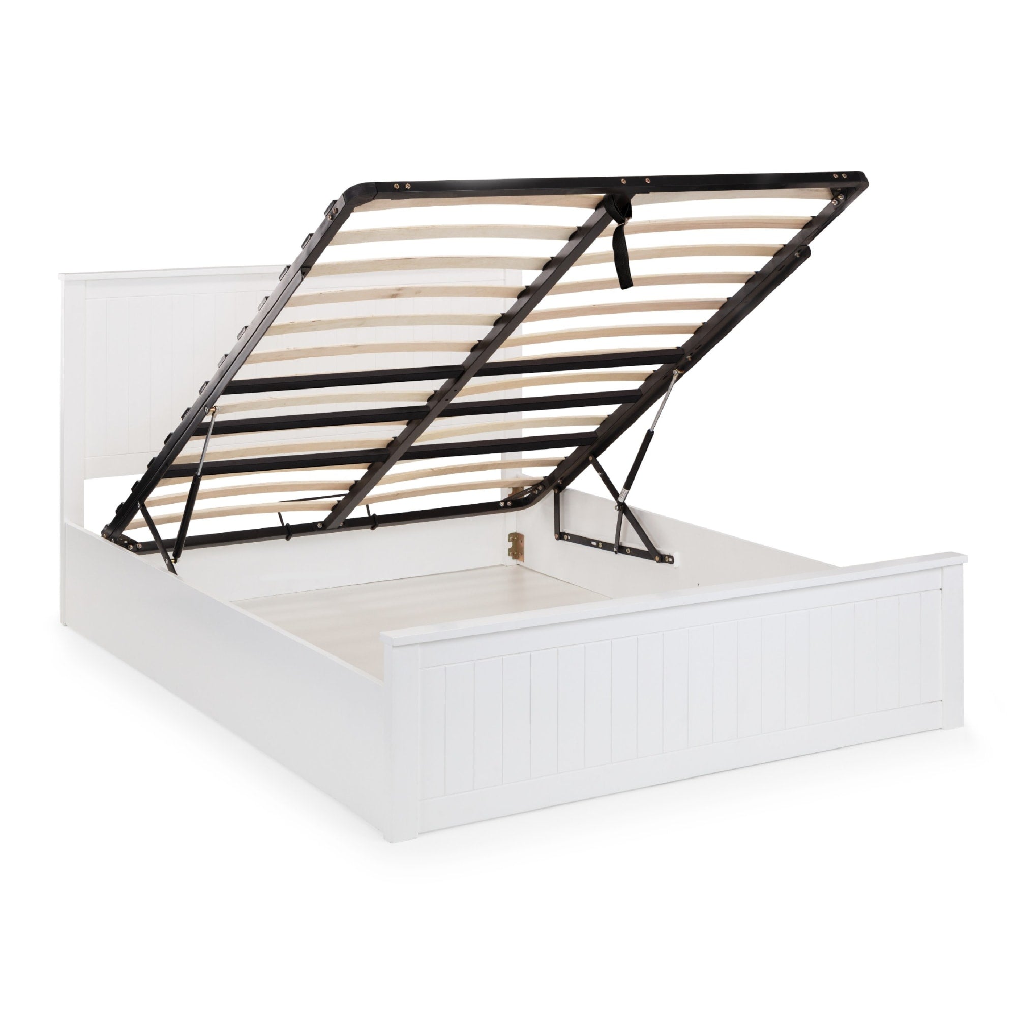 Maine Ottoman Storage 135cm Double Bed - Surf White