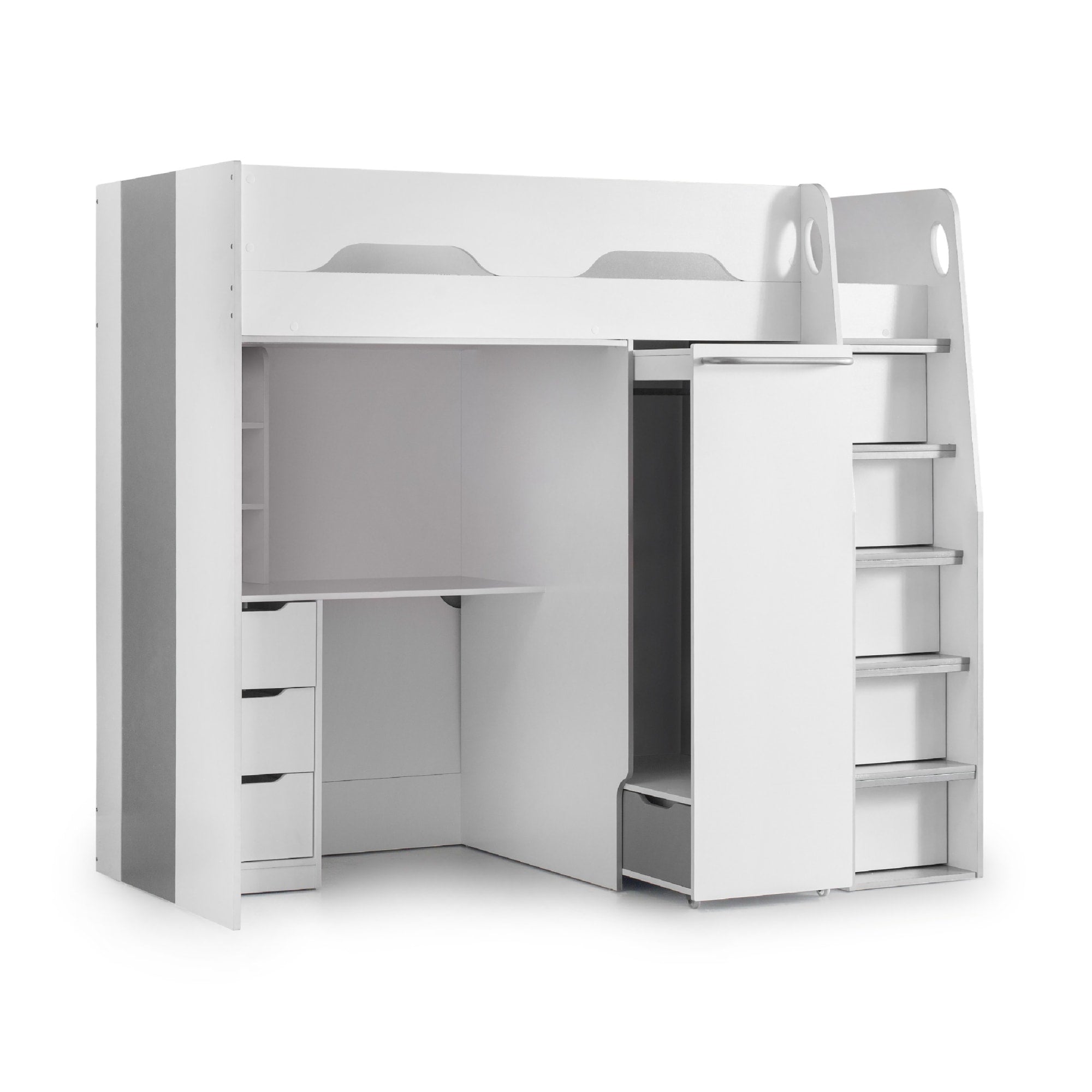 Pegasus High Sleeper - White and Silver