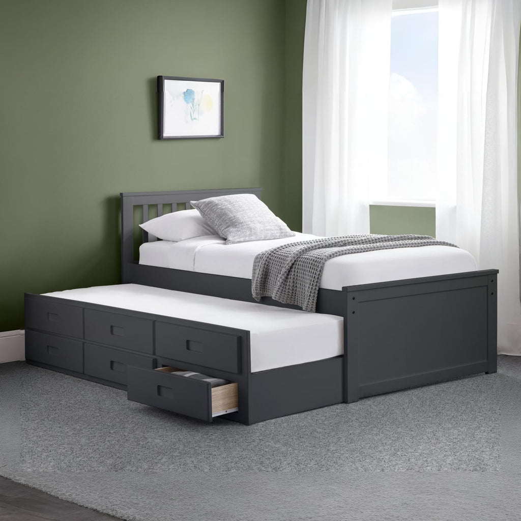 Zara 3ft Single Wooden Guest Bed Frame – Anthracite